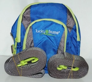 Lucky Buns 101BL Ski Trainer Color Blue Handle Leash Backpack - Picture 1 of 9