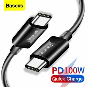 Baseus 100W Type C to C Charger Cable PD Fast Charging Data Lead for MacBook Pro - Picture 1 of 14