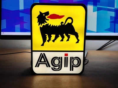 DEKO Agip Petroleum LED Schild - Motorsport Sammlerstück Leuchtkasten Display - Gr...