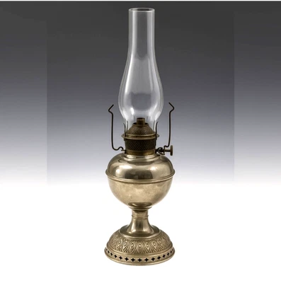 Rare Bradley & Hubbard Rochester Banquet Lamp, Nickel-Plated, c. 1900, Electrif - Image 1 of 4