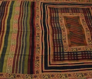 Sushila Vintage Multi-Color Saree 100% Pure Crepe Silk Printed Soft Craft Fabric - Picture 1 of 10