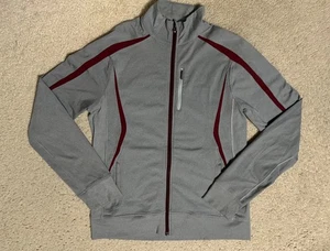 Lululemon Herren Jacke durchgehender Reißverschluss grau weinrot Herren LARGE active - Bild 1 von 11
