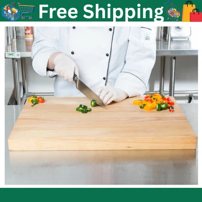 Bloco de açougueiro tábua de corte sólida restaurante comercial madeira 24 x 18 x 1 3/4 novo - Imagem 1 de 4