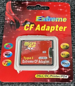 Extreme CF Adapter Type 1 Micro SD XC support SDHC SDXC SD3.0 - New in Package - Picture 1 of 9