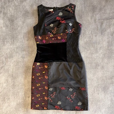 Vintage David Warren Floral Patchwork Mini Dress - Image 1 of 4