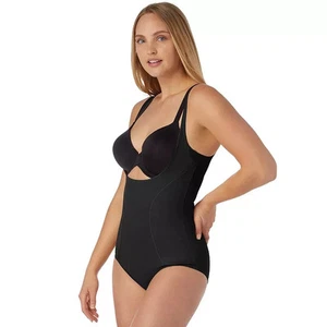 MAIDENFORM Size Large Firm Control Slimmer Shaper Open Bust Bodysuit Black 2656 - Picture 1 of 10