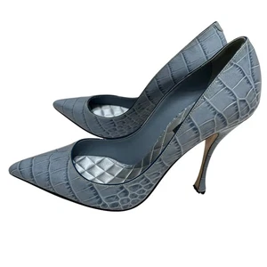 Dolce & Gabbana Women’s Light Blue Leather Heels Sz EU 37( US 7)Made in Italy - Picture 1 of 11