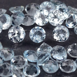 💎 4.91ct 52pcs Lot Round Natural Blue Aquamarine - Unheated, Brazil Gemstone - Picture 1 of 5
