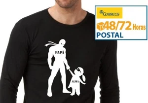 CAMISETA DIA DEL PADRE MANGA LARGA SUPER HEROE NOMBRE PERSONALIZADO REGALO - Bild 1 von 1