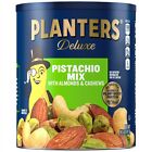 PLANTERS Deluxe Pistachio Mix, Party Snacks, Plant-Based Protein, 14.5 Oz Canist