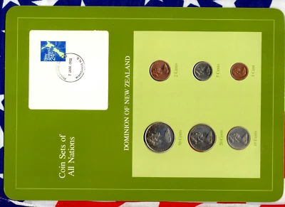 Juegos de monedas de todas las naciones Nueva Zelanda UNC todas 1982 pero 1 centavo 1983 10 centavos 1980 Foto 1 de 4