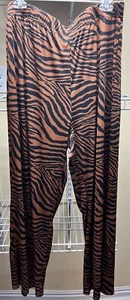 SHEIN Curve Brown Black Tiger Stripe Elastic Waist Wide Leg Pants Size 2XL New - Picture 1 of 6
