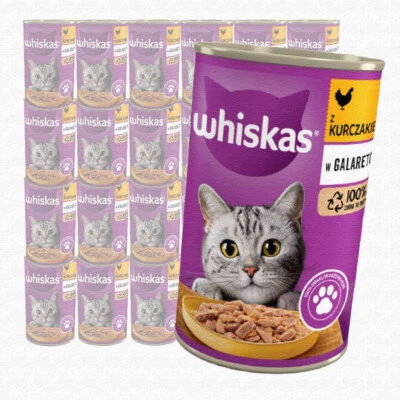 Whiskas Adult Dose 24x400g Feuchtfutter Vollnahrung für Katzen Huhn in Gelee - Bild 1 von 4