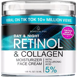 Face Moisturizer Retinol Cream, anti Aging Neck Firming Cream, Collagen Day & Ni - Picture 1 of 9