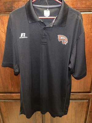 Western Kentucky Hilltoppers Russell POLO SHIRT ADULT MEN'S LARGE BLACK - Image 1 of 4