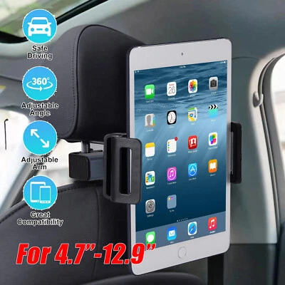 360° Headrest Tablet Holder Back Seat 360° Mount Stand For iPad Phone Samsung US - Image 1 of 4