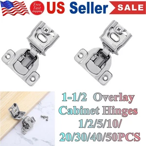 LOT 1-1/2 Soft Close Kitchen Cabinet Hinges  Overlay Compact Door Hinges USA - Picture 1 of 11