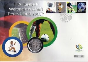 Niemcy list numizmatyczny 10 euro srebro 2005 Mistrzostwa Świata w piłce nożnej 2006