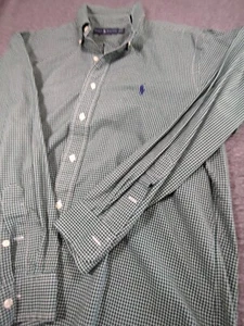 Ralph Lauren Men Classic Fit Button Up Cotton Shirt 16 32/33 Green Check - Picture 1 of 8