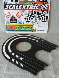 Micro Scalextric Hairpin Track Curve Black White Chevron Spares 1:64 L7948 Used - Picture 1 of 12