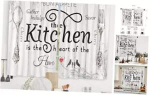 Kitchen Curtains Rustic Farmhouse 55x39 Inch Rod Pocket Country Short Small - Picture 1 of 6