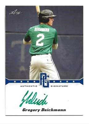 Gregory Deichmann AUTOGRAPH /25 Blue LSU 2013 Leaf Perfect Game Showcase AUTO  - Image 1 of 2