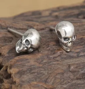 Skull stud earrings solid sterling silver including butterfly's 🇬🇧 - Picture 1 of 8
