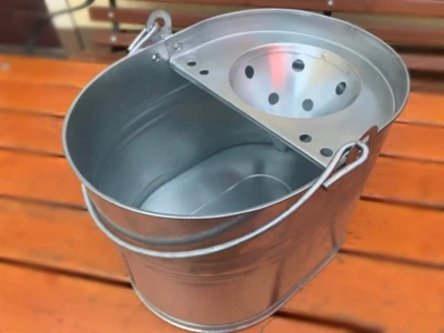 Putzeimer mit Presse Metall Eimer Wischeimer Bodereinigung Putzgerät Wässereimer - Bild 1 von 3