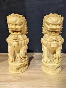 Norleans Chinese Buddhist Imperial Lions Fu Foo Dogs Spiritual Guardian Figures - Picture 1 of 10