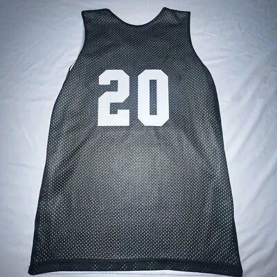 Alleson Mesh Reversible Basketball Tank Top Jersey Black White #20 youth Medium - Imagem 1 de 4