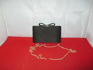 ADRIANNA PAPELL Satin Rhinestone Clasp Crossbody Clutch $68 Black - #3267 - Picture 1 of 12