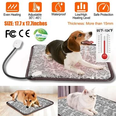 Pet Heating Pad Dog Cat Electric Heated Mat Waterproof Adjustable Temperature - Image 1 of 4
