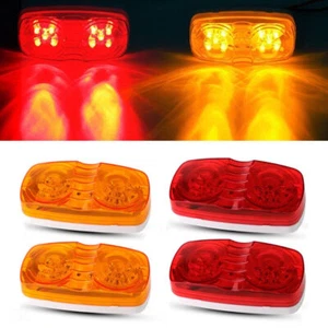 2 Red 2 Amber 10-LED 4" Side Marker Lights Camper Truck Trailer RV Running Lamp - Picture 1 of 12