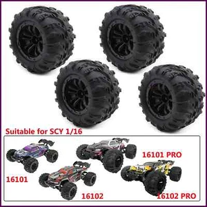 Lote de 4 neumáticos hexagonales de rueda para Monster Truck de 12 mm para SCY 16101 Pro 16102 Pro 1:16 apagado - Imagen 1 de 24