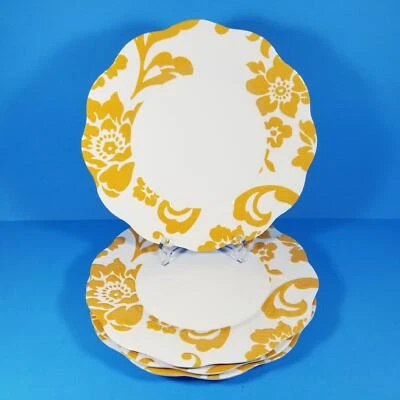 LOTE de 4 platos de cena Better Homes & Gardens Citrus Blossoms juego de albaricoque dorado NUEVO Foto 1 de 4