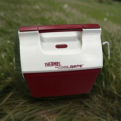 Termo rojo vintage 7 cuartos Lil Cool fecha enfriador personal cofre de hielo puerta trasera Foto 1 de 4