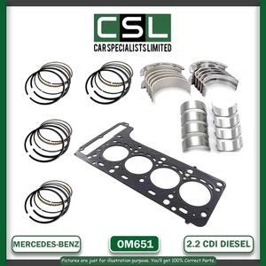 MERCEDES-BENZ OM651 MAIN BIG END BEARINGS SET HEAD GASKET PISTON RINGS 2.2 CDI D - Picture 1 of 7