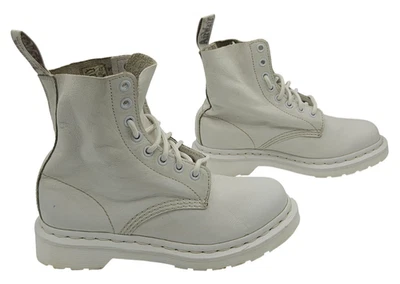 Botas Dr. Doc Martens Mujer Talla US 6 EUR 37 Pascal 1460 Cuero Suave Todo Blanco Foto 1 de 4