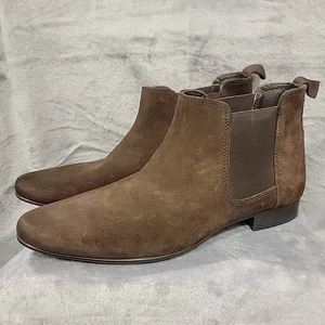 ASOS Herren Chelsea Stiefeletten Braun Größe 8,5 Wildleder Slipper Elastische Seiten - Bild 1 von 9