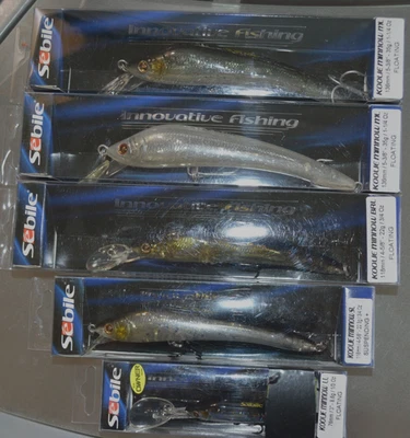Lote de 5 Señuelos Sebile Koolie Minnow - 76 LL, 118 SL, 118 BRL, 136 ML, 136 ML Foto 1 de 4