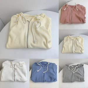 Comfortable Women Long Sleeve Hoodie Cardigan for Spring and Fall Days - Picture 1 of 14