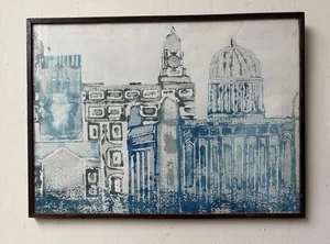 Original Mid Century Abstract Modernist London Cityscape Colour Lithograph Print - Picture 1 of 7