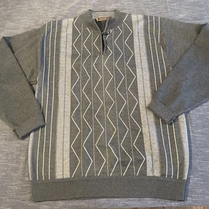 Concept Sports 1/4 zip zig zag stripe greay sweater mens XL - Picture 1 of 6