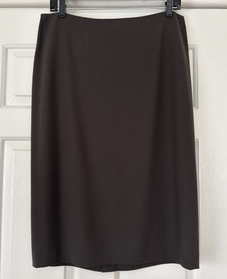 Nueva Falda Lápiz Recta Marrón Caoba Original Ellen Tracy Talla 10 Nueva con Etiquetas $248 Foto 1 de 4