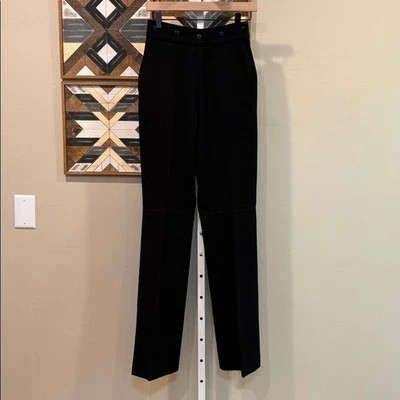 Calça Stratford Vintage Ralph Lauren Country Feminina Detalhe de Botão Lã Preta 8 - Imagem 1 de 4