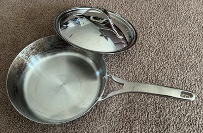 Sartén ANOLON Nouvelle de cobre 3QT con tapa de acero inoxidable - núcleo de cobre de 5 capas Foto 1 de 4