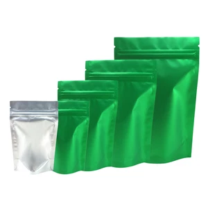 100 grün mattierte wiederverschließbare Reißverschlussbeutel für Lebensmittel verschiedene Größen - Bild 1 von 10