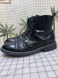 GUESS Schwarz Seitlicher Reißverschluss & Spitze Leder Chukka Stiefeletten Stiefel Herren Größe 10,5 - Bild 1 von 23