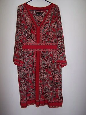 INC International Concepts многоцветный длинным рукавом v-образным вырезом платье женщин 3 X - Изображение 1 из 2