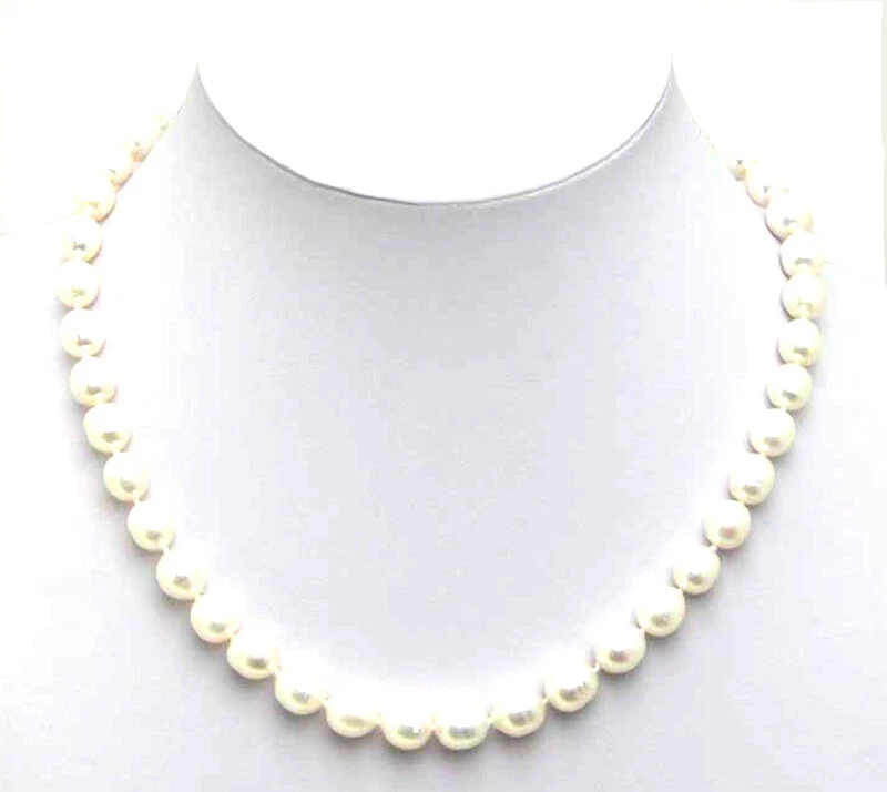 Collar de perlas blancas naturales de agua dulce de arroz de 5-6 mm para mujer gargantillas de 17" joyería Foto 1 de 3